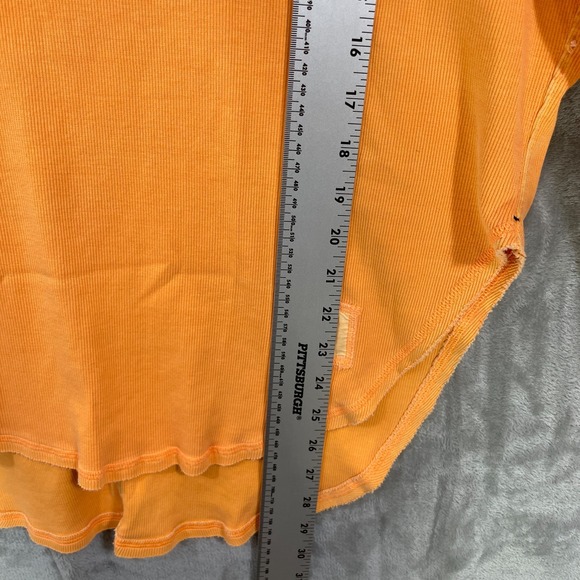 Free People FP Movement Simply Layer Shirt Small Orange Ribbed L/S Oversized - Picture 8 of 8